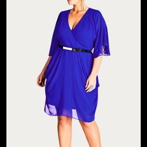 City chic blue cocktail dressses.